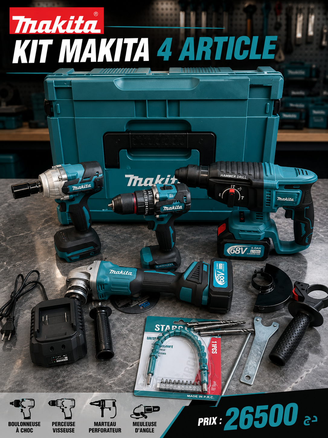 Kit makita 4pcs